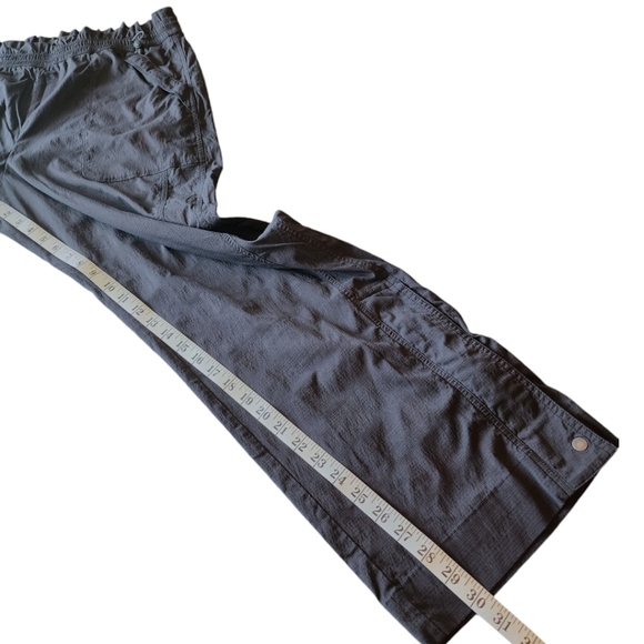 Athleta black nylon drawstring waist zipper ankle wider leg pants 16 - Picture 10 of 15